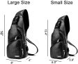 Men's Leather Sling Bag,Chest Shoulder Water waterproof Crossbod