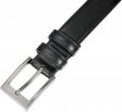 Men Genuine Leather Dress Belt with Single Prong Buckle