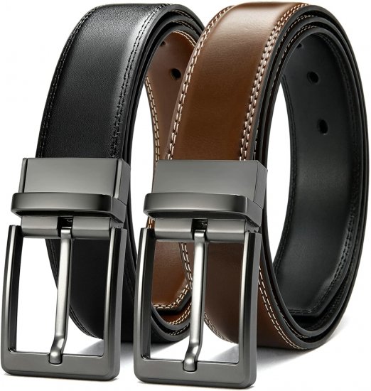 Reversible Belts for Men, CHAOREN Leather Jeans Belt 1 3/8\"