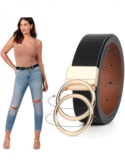 Women Leather Belt, Reversible Belt, Leather Waist Belt for Jean