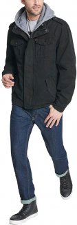 Men's Washed Cotton Hooded Military Jacket