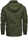 Men's Thick Winter Jackets with Hood Fleece Lining Cotton Milita