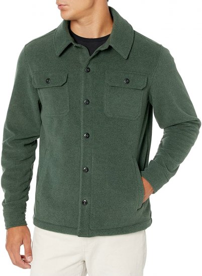 Men\'s Long-Sleeve Polar Fleece Shirt Jacket