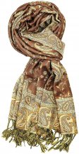 Soft Silky Reversible Paisley Pashmina Shawl Wrap Scarf w/Fringe