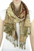 Soft Silky Reversible Paisley Pashmina Shawl Wrap Scarf w/Fringe