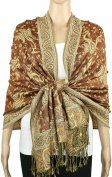 Soft Silky Reversible Paisley Pashmina Shawl Wrap Scarf w/Fringe