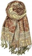 Soft Silky Reversible Paisley Pashmina Shawl Wrap Scarf w/Fringe