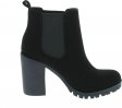 Ankle Boot w/Lug Sole Elastic Gore and Chunky Heel