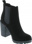 Ankle Boot w/Lug Sole Elastic Gore and Chunky Heel