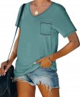 Womens T Shirts Short Sleeve V Neck Summer Tops Casual Loose